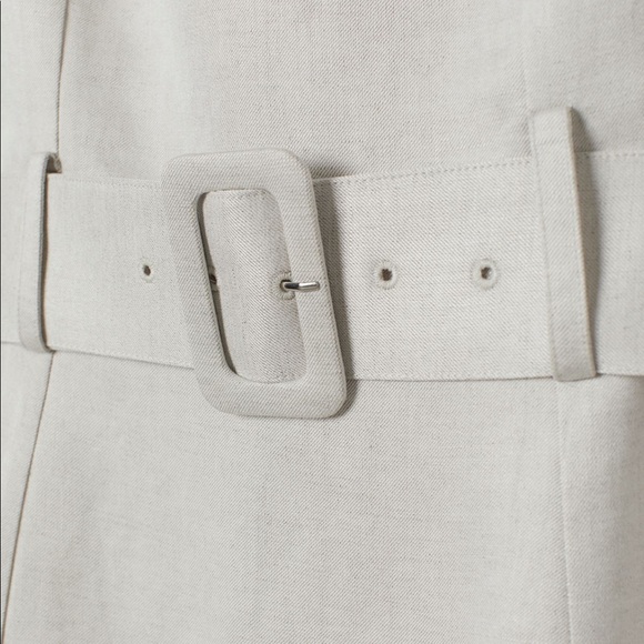 NWT H & M Light Beige Belted Dress size Large - Picture 2 of 3